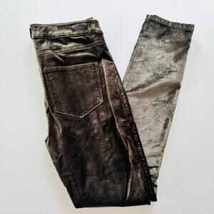 Paige Hoxton Velvet Ultra Skinny Jeans Size 27 Juniper Brown Stretch High Rise